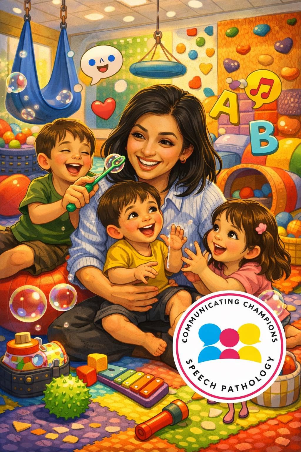 Children with their speech pathology professional